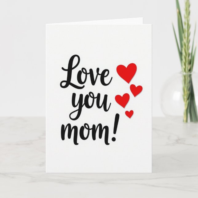 Kärlek Du Mamma Hjärtan Grafikkort Kort (Framsida)