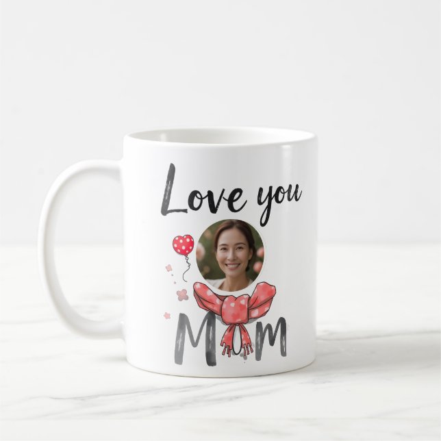 Kärlek du mamma med personlig pic kaffemugg (Vänster)