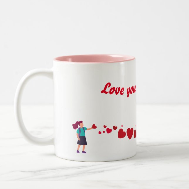 Kärlek du mamma Mors dag Kaffe Mugg Fullt i Kärlek (Vänster)