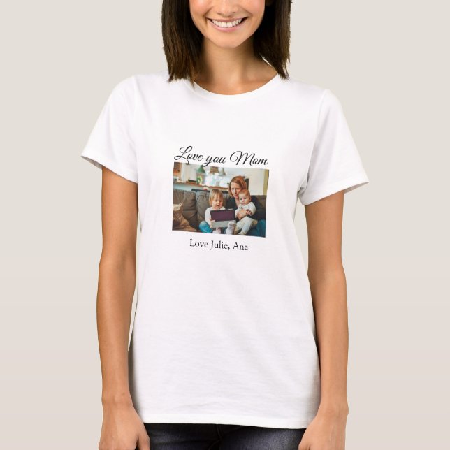 kärlek du mamma mors dag lägg till bild namn t shirt (Framsida)