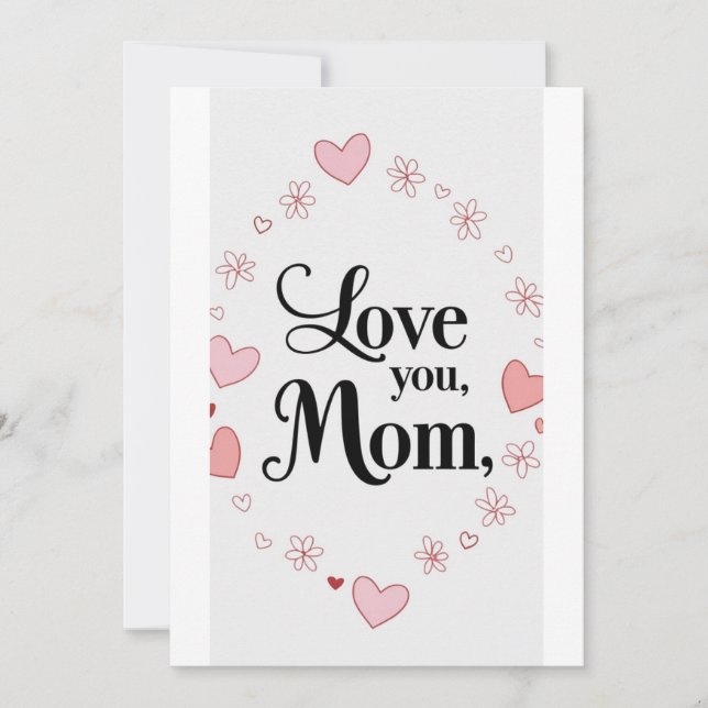 Kärlek du Mamma,mors dag presentkort Inbjudningar (Framsida)