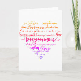Kärlek Du Mamma Ord i Heart Mors dag Kort