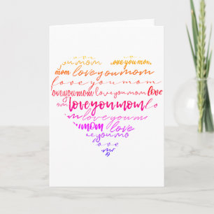 Kärlek Du Mamma Ord i Heart Mors dag Kort