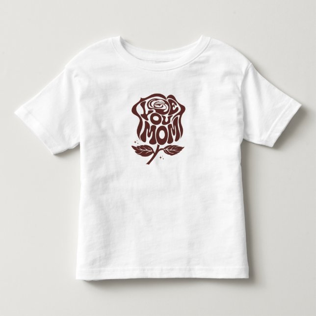 Kärlek Du Mamma Ros Typografi T Shirt (Framsida)