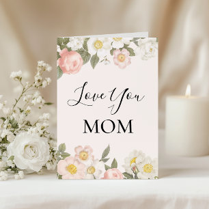 Kärlek Du Mamma Soft Söt Dogwood och Rosor Kort
