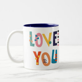 Kärlek Du med två tonlägen kaffe Mugg