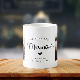 Kärlek du Meema Hearts Anpassningsbar Two Photo Co Kaffemugg