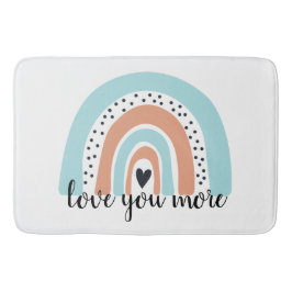 Kärlek du mer regnbåge, hjärtblått ljus badrumsmatta