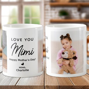 Kärlek Du Mimi Personlig 2 Fotomorförälder Kaffemugg