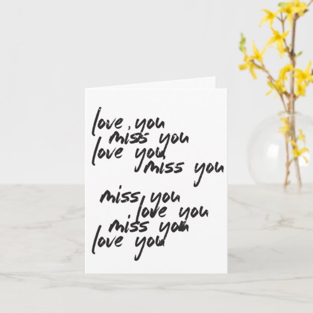 Kärlek Du missar dig | Avslappnad skripttankning p Kort (Gul blomma)