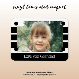 Kärlek du morfar, vitt och svart foto magnet