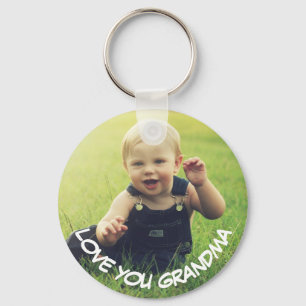 Kärlek du mormor, Baby Bild foto Nyckelring