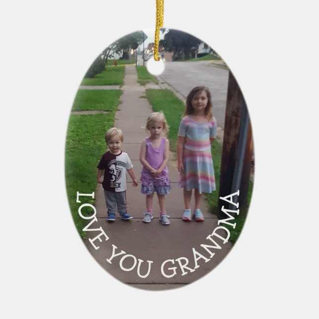 Kärlek Du mormor, julklapp till jul Julgransprydnad Keramik (Framsidan)