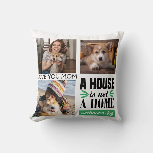 Kärlek du Morsa anpassningsbar tre fotokollage med Kudde (Framsida)