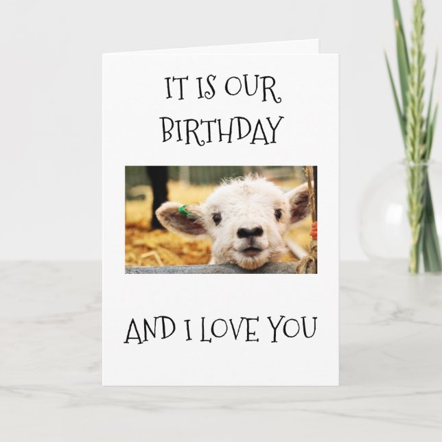 KÄRLEK DU OCH LYCKLIG "MUTUAL BIRTHDAY" KORT (Framsida)