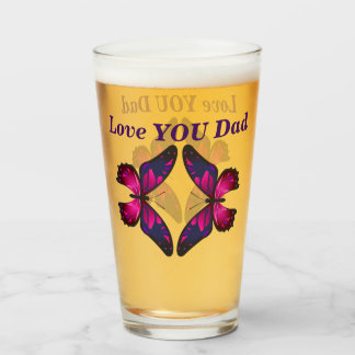 Kärlek Du Pappa Butterfly Beer Glass Fars dag Glaskopp