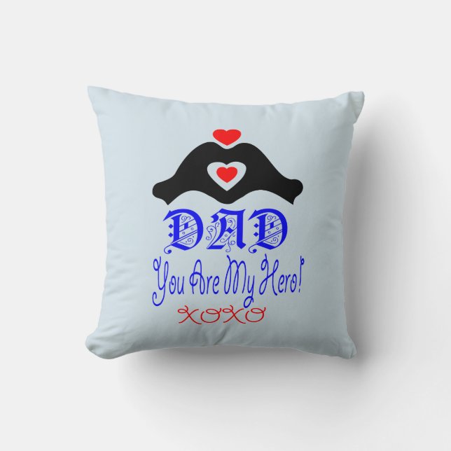 ❤ Kärlek Du Pappa, du är min Hero Fabulous Throw Kudde (Framsida)