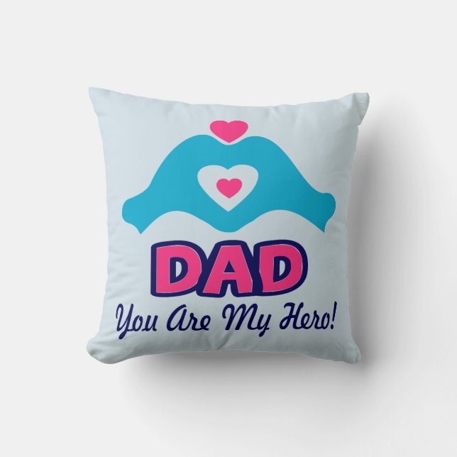 ❤ Kärlek Du Pappa, du är min Hero Fabulous Throw Kudde (Framsida)