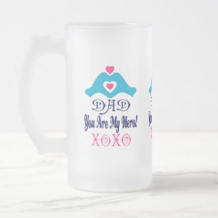 ❤ 🍺 Kärlek Du Pappa, du är min Hero Frosted Beer. Frostat Ölglas