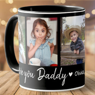 Kärlek Du pappa Fars dag 5 Photo Collage Black Mugg