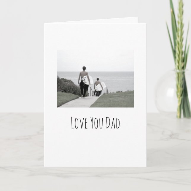 Kärlek Du Pappa Lycklig Fars dag, modernt FOTO-kor Kort (Framsida)