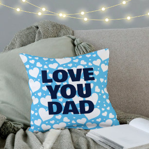 Kärlek Du Pappa Modern Blue Heart Fars dag Kudde