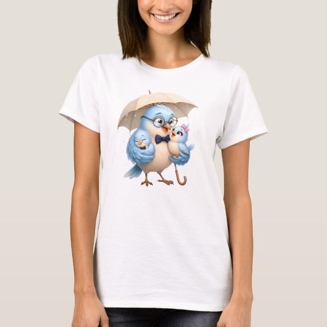 Kärlek Du Pappa Söt Fågel Dam T-Shirt (Framsida)