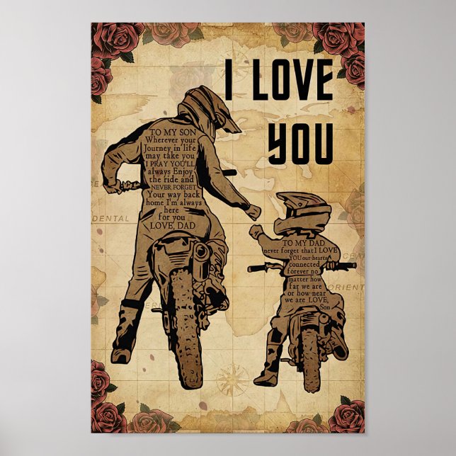 Kärlek Du Poster motorcykel för Pappa (Framsidan)