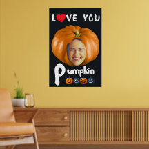 KÄRLEK DU Pumpkin Anpassningsbar Photo - svart Pos