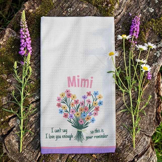 Kärlek Du Reminder Kitchen Towel - Bouquet (Lila) Kökshandduk (Skapare uppladdad)