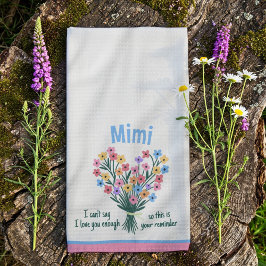 Kärlek Du Reminder Kitchen Towel - Bouquet (Rosa) Kökshandduk