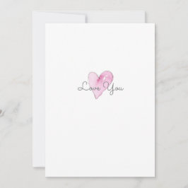 Kärlek Du Rosa Artisan Watercolor Heart Mönster Anteckningskort