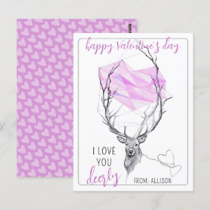 Kärlek du Rosa hjärtkärl Cute Valentines day Vykort