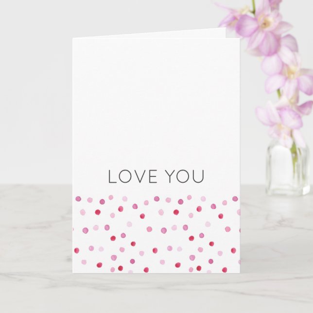 KÄRLEK DU Rosa Polka dots NAMN Sweet Artisan Kort (Orkide)