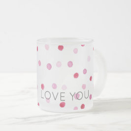 KÄRLEK DU Rosa Polka dots Sweet Valentine Decor Ro Frostad Glasmugg