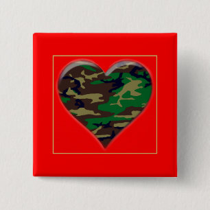 Kärlek, du, S.S. Woodland Camo Heart Valentine But Knapp