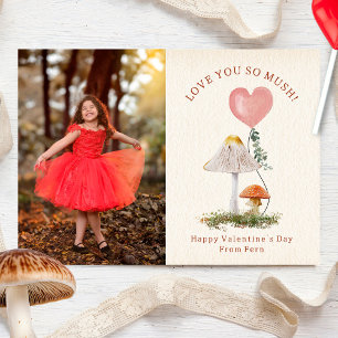 Kärlek du så Mush Mushroom Valentine Pun Photo Kort