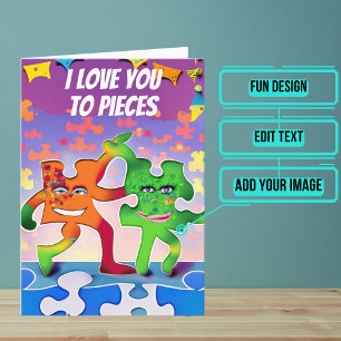 Kärlek Du ska puzzle Delar Boykompis Birthday Kort