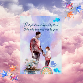 Kärlek Du Stepdad Blue Smoky Himlar Cloud Rainbow  Julkort