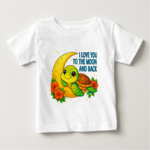Kärlek Du till Måne- och Back Baby-sköldpaddan T Shirt