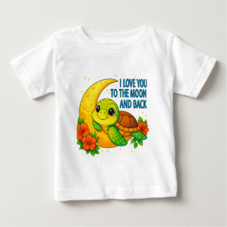 Kärlek Du till Måne- och Back Baby-sköldpaddan T Shirt