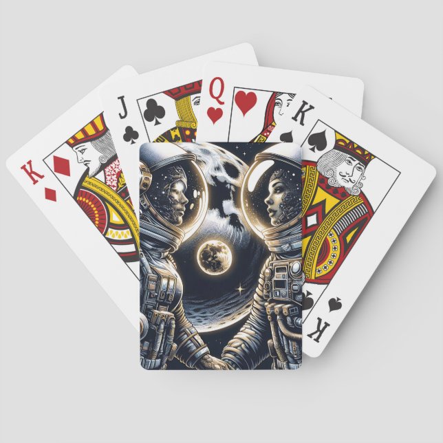 Kärlek Du till Måne och bak | Astronauter Casinokort (Baksidan)