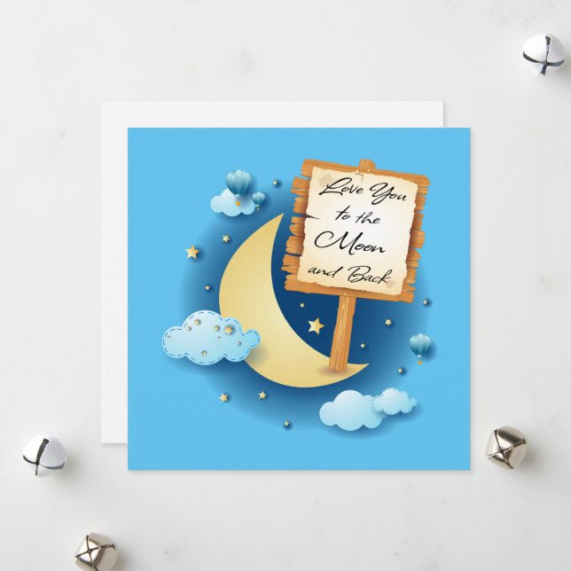 Kärlek Du till Måne och bak Julkort (Fram/Back In Situ)