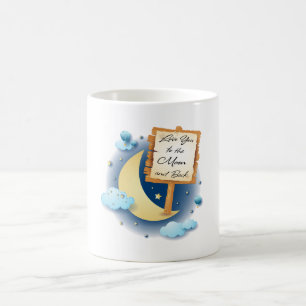 Kärlek Du till Måne och bak Kaffemugg