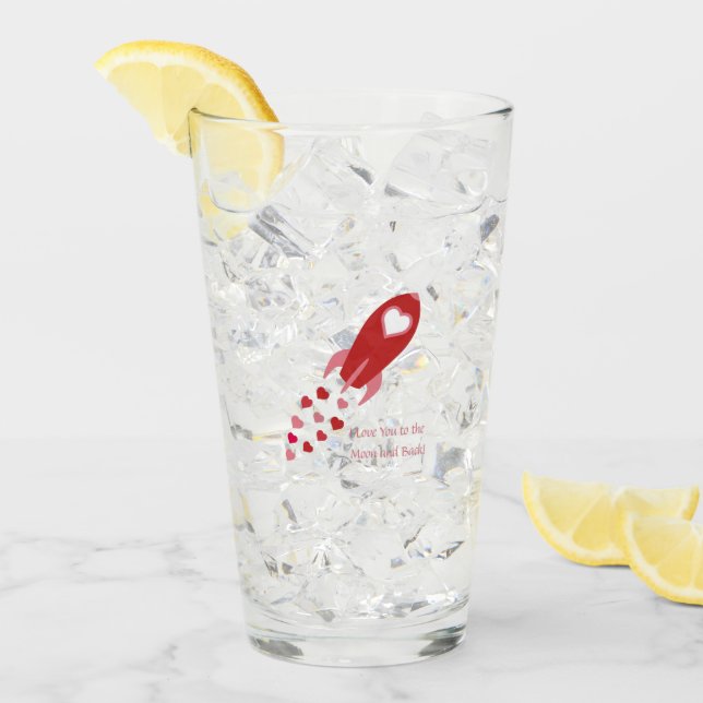 Kärlek Du till Måne och-raketen Frakt Glaskopp (Framsida Ice)