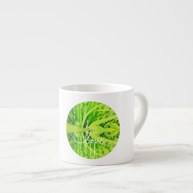 Kärlek Du U Glad Grön Gräs Espresso Kaffe Mugg Espressomugg (Framsida höger)