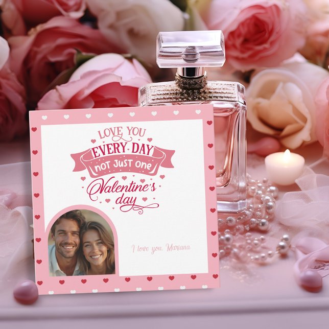 Kärlek du varje dag, inte bara en dag. julkort (Love you every day not just one day Adorable flat Holiday Card)
