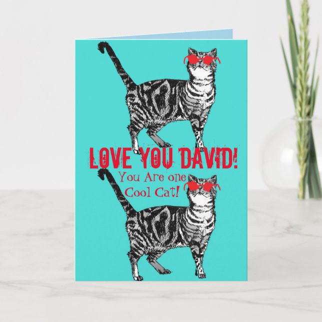 Kärlek du vill ha Namn Coola Tabby katt Cats Funny Kort (Framsida)