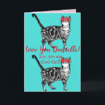 Kärlek: Du Wifes Namn Coola Tabby katt Cats Funny  Kort<br><div class="desc">Kärlek Du har Dam/Womans/Wifes Namn Coola Tabby katt eller tack vare ditt kort. Designad från ett av mina ursprungliga teckning,  njut!</div>