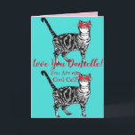 Kärlek: Du Wifes Namn Coola Tabby katt Cats Funny  Kort<br><div class="desc">Kärlek Du har Dam/Womans/Wifes Namn Coola Tabby katt eller tack vare ditt kort. Designad från ett av mina ursprungliga teckning,  njut!</div>